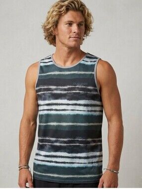 Dakine Men's Split Peak Loose Fit Tank Top Resin Strip Large Performance Muscle